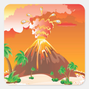 漫画の火山噴火 スクエアシール