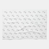 漫画の灰色のプードルポーズポーズキッチンタオル キッチンタオル (横)