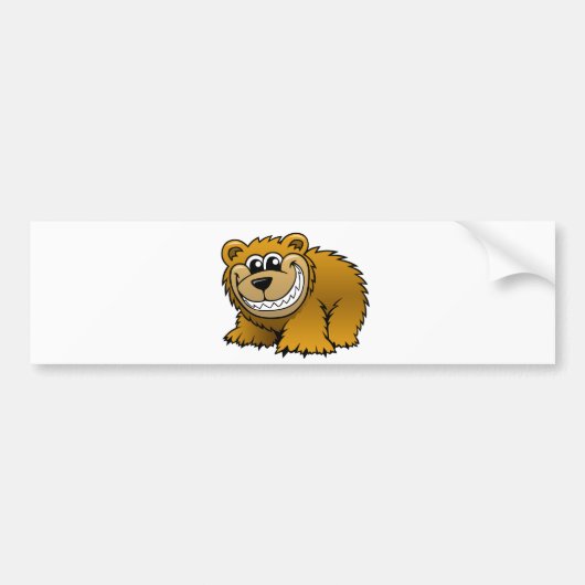 漫画の灰色グマ バンパーステッカー (正面)