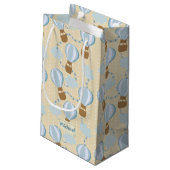 漫画の熱気球と雲の子供のパターン スモールペーパーバッグ (裏面アングル)