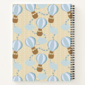 漫画の熱気球と雲の子供のパターン ノートブック (裏面)