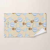 漫画の熱気球と雲の子供のパターン バスタオルセット (ハンドタオル)