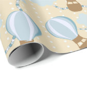 漫画の熱気球と雲の子供のパターン ラッピングペーパー (ロールコーナー)