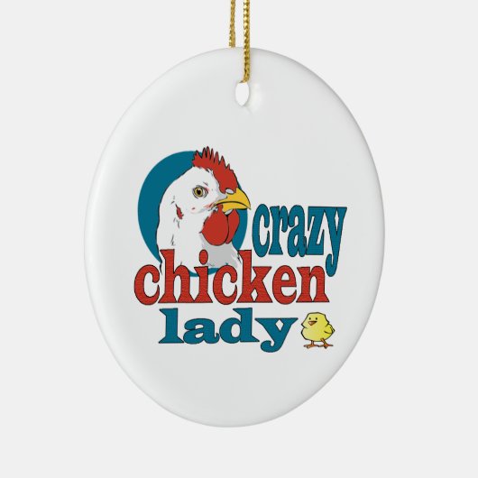 漫画の熱狂するな鶏の女性 セラミックオーナメント (右)