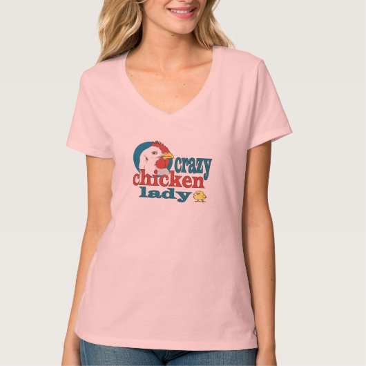 漫画の熱狂するな鶏の女性 Tシャツ (正面)
