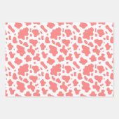 漫画の牛と牛のプリント ラッピングペーパーシート (正面3)