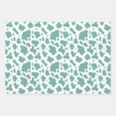 漫画の牛と牛のプリント ラッピングペーパーシート (正面2)