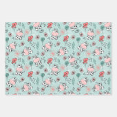 漫画の牛と牛のプリント ラッピングペーパーシート (正面)