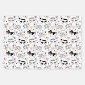 漫画の牛と牛のプリント ラッピングペーパーシート (正面)