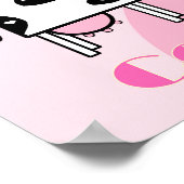 漫画の牛のイラストレーションとハートと円 ポスター (角)