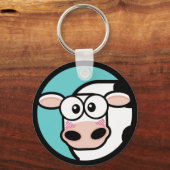 漫画の牛のカスタマイズ可能キーチェーン キーホルダー (正面)