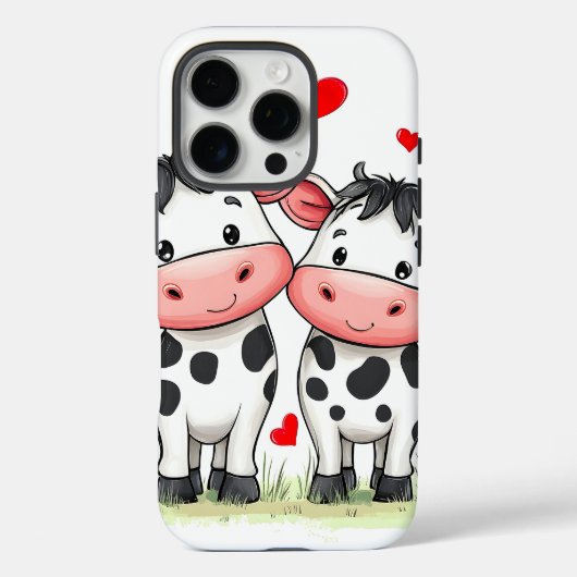 漫画の牛のカップルの愛 Case-Mate iPhoneケース (裏面)