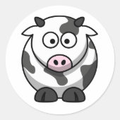 漫画の牛のシール ラウンドシール (正面)
