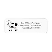 漫画の牛のテーマ差出人住所ラベルシール ラベル (正面)