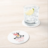 漫画の牛のベビー誕生日パーティー ラウンドペーパーコースター (インサイチュ)