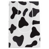 漫画の牛の引っ越し祝いパーティーギフト ミディアムペーパーバッグ (裏面)