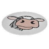 漫画の牛の白黒ピンクのキス灰色の農業動物 カッティングボード (角)