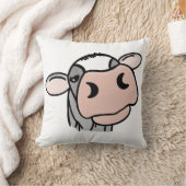 漫画の牛の白黒ピンクのキス灰色の農業動物 クッション (ブランケット)