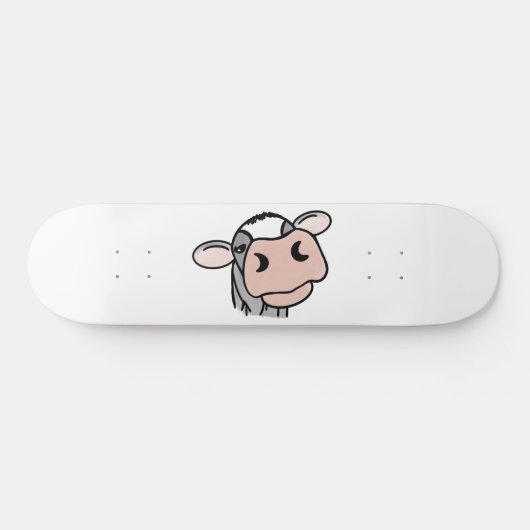 漫画の牛の白黒ピンクのキス灰色の農業動物 スケートボード (横)