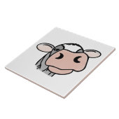 漫画の牛の白黒ピンクのキス灰色の農業動物 タイル (側面)