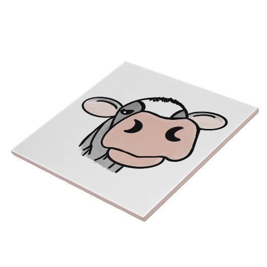漫画の牛の白黒ピンクのキス灰色の農業動物 タイル (側面)