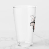 漫画の牛の白黒ピンクのキス灰色の農業動物 タンブラーグラス (右)