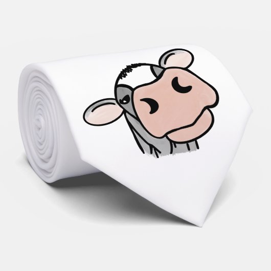 漫画の牛の白黒ピンクのキス灰色の農業動物 ネクタイ (ロール)