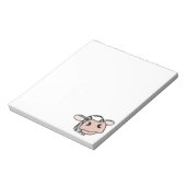 漫画の牛の白黒ピンクのキス灰色の農業動物 ノートパッド (回転)