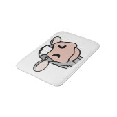 漫画の牛の白黒ピンクのキス灰色の農業動物 バスマット (アングル)