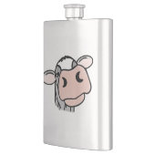 漫画の牛の白黒ピンクのキス灰色の農業動物 フラスク (左)