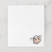 漫画の牛の白黒ピンクのキス灰色の農業動物 プレイスカード (外部開封)