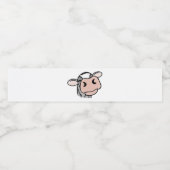 漫画の牛の白黒ピンクのキス灰色の農業動物 ペットボトルラベル (シングルラベル)