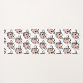 漫画の牛の白黒ピンクのキス灰色の農業動物 ヨガマット (裏面(横))