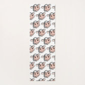 漫画の牛の白黒ピンクのキス灰色の農業動物 ヨガマット (裏面)