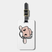 漫画の牛の白黒ピンクのキス灰色の農業動物 ラゲッジタグ (正面縦)