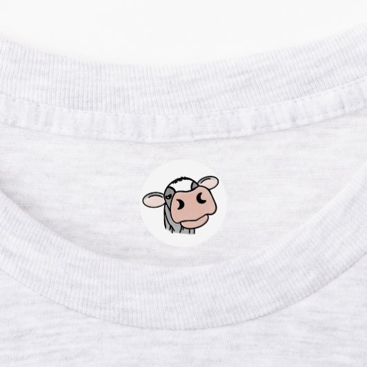 漫画の牛の白黒ピンクのキス灰色の農業動物 ラベル (貼付)