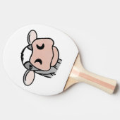 漫画の牛の白黒ピンクのキス灰色の農業動物 卓球ラケット (横)