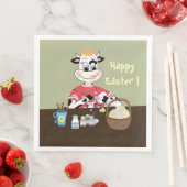 漫画の牛の絵を描卵イースター紙ナプキン (インサイチュ)