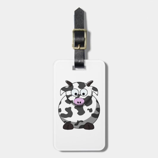 漫画の牛の荷物タグ ラゲッジタグ (正面縦)