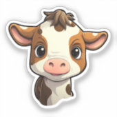 漫画の牛 シール (正面)