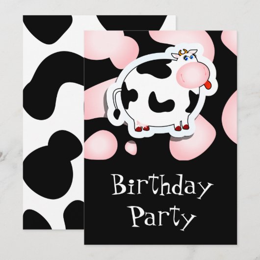 漫画の牛、招待 招待状 (正面/裏面)