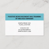 漫画の犬と女の子のパーソナライズ可能な犬のトレーナー 名刺 (裏面)