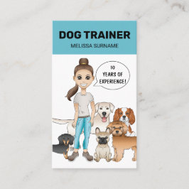 漫画の犬と女の子のパーソナライズ可能な犬のトレーナー 名刺