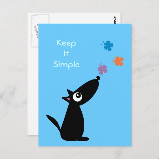 漫画の犬と蝶保それのシンプルはがき ポストカード (正面/裏面)