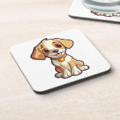 漫画の犬のイラストレーション コースター (左側)
