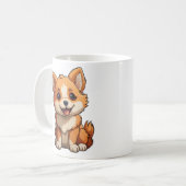 漫画の犬のイラストレーション コーヒーマグカップ (正面左)