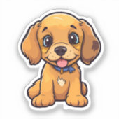 漫画の犬のイラストレーション シール (正面)