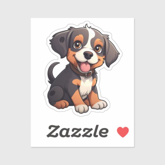 漫画の犬のイラストレーション シール (シート)