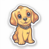 漫画の犬のイラストレーション シール (正面)