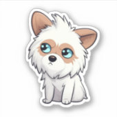 漫画の犬のイラストレーション シール (正面)